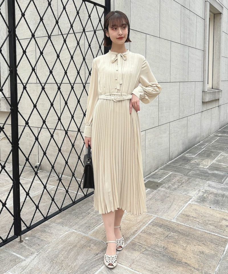 美品✨ アンドクチュール ヨーク 切替 ギンガム ボウタイ ロング ワンピース ヨーク切替ギンガムボウタイワンピース(505180203) | AND