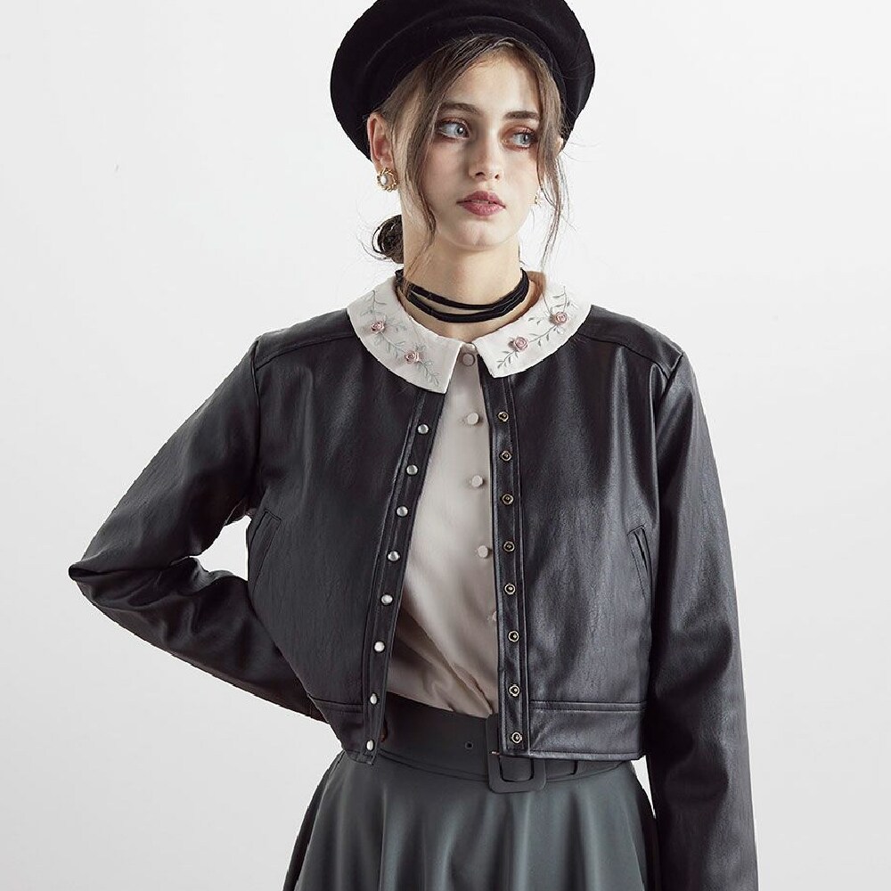 ADAM ET ROPE'アダムエロペ　スタンドネックフェイクレザージャケット 楽天市場】【WEB限定】スタンドネックフェイクレザージャケット