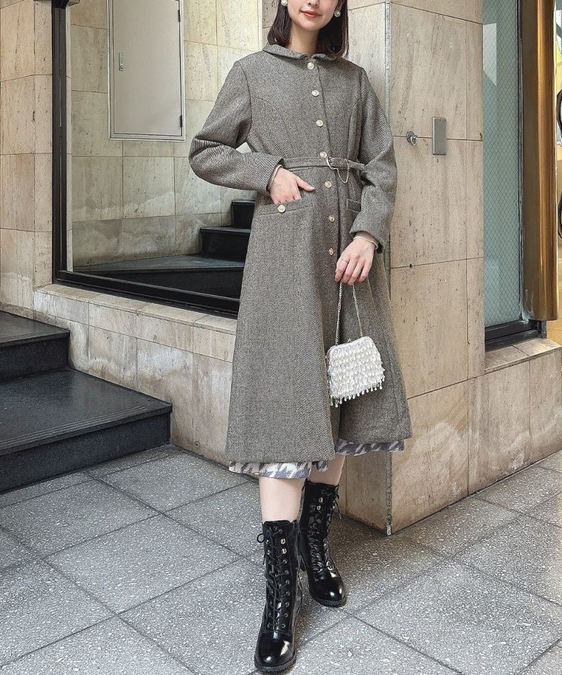 コイン釦フィット&フレアーコート | アンアナザーアンジェラス(an