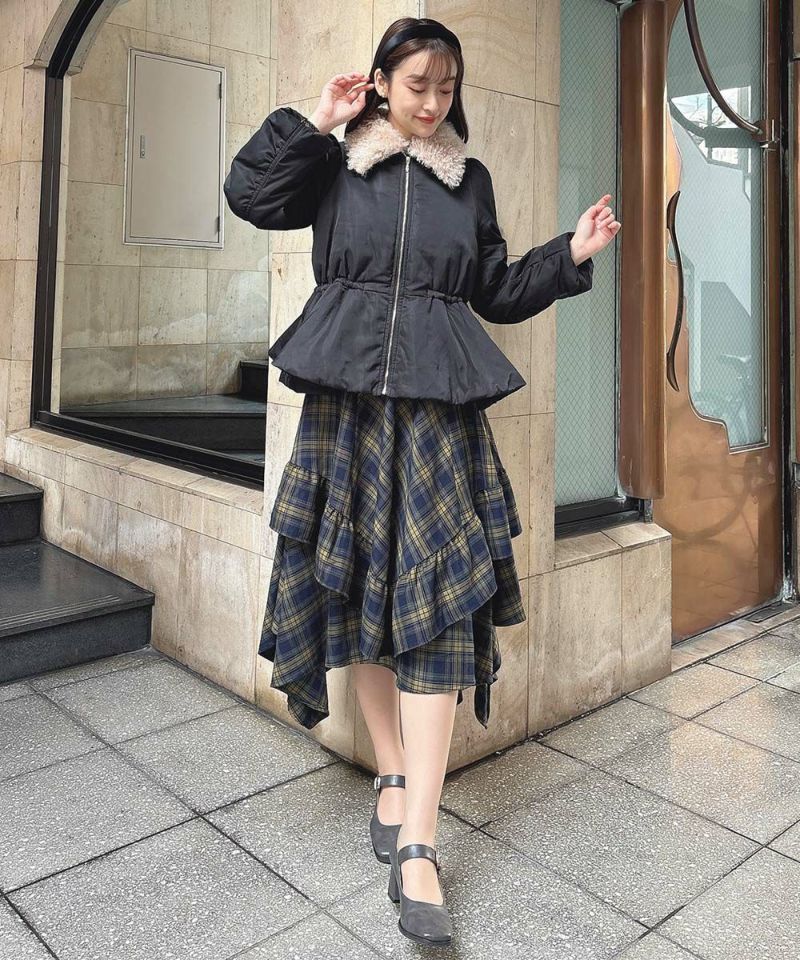 ファー衿付きペプラムブルゾン | アンアナザーアンジェラス(an another