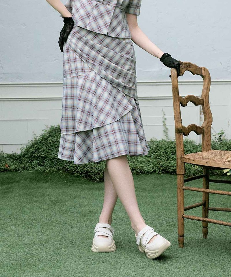 [�}���C]�y�􂦂�z�`�F�b�N�h���[�v���b�t���X�J�[�g/�A���A�i�U�[�A���W�F���X�ian another angelus�j BLUE×RE