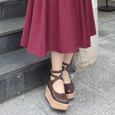 アンアナザーアンジェラス(an another angelus)の【新色追加/大人気再入荷】クロスストラップ厚底パンプス