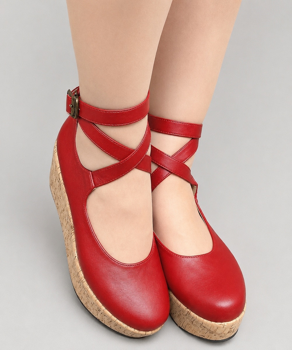 再入荷】クロスストラップ厚底パンプス | アンアナザーアンジェラス(an
