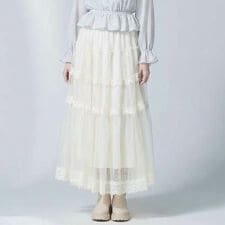 レース フリル チュール スカート 洗える