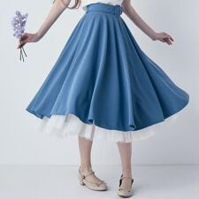 アンアナザーアンジェラス(an another angelus)の【接触冷感/洗える/上品】パニエサーキュラースカート