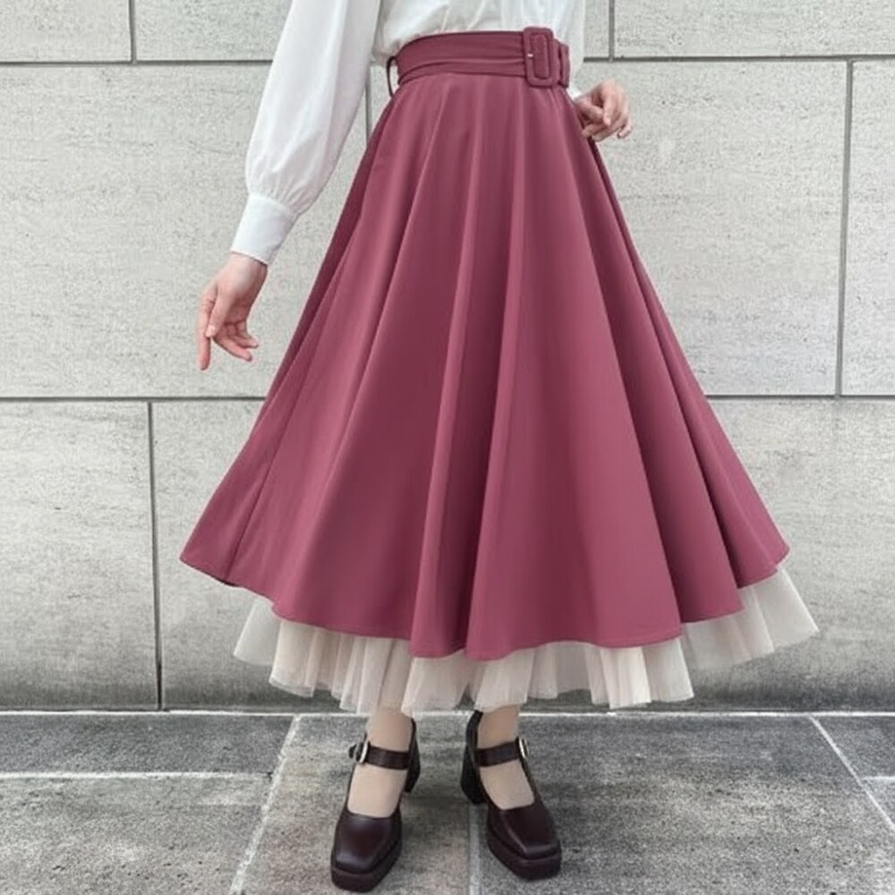 接触冷感】パニエサーキュラースカート 洗える/上品 | アンアナザー