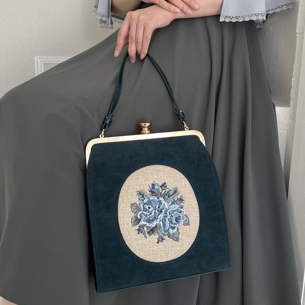 WEB限定】フレームローズ刺繍バニティバッグ | アンアナザー