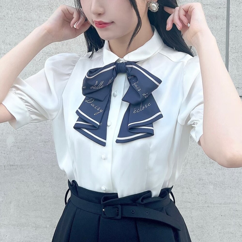 大きいサイズのレディース】サテン楊柳ドットブラウス＆エメラルド