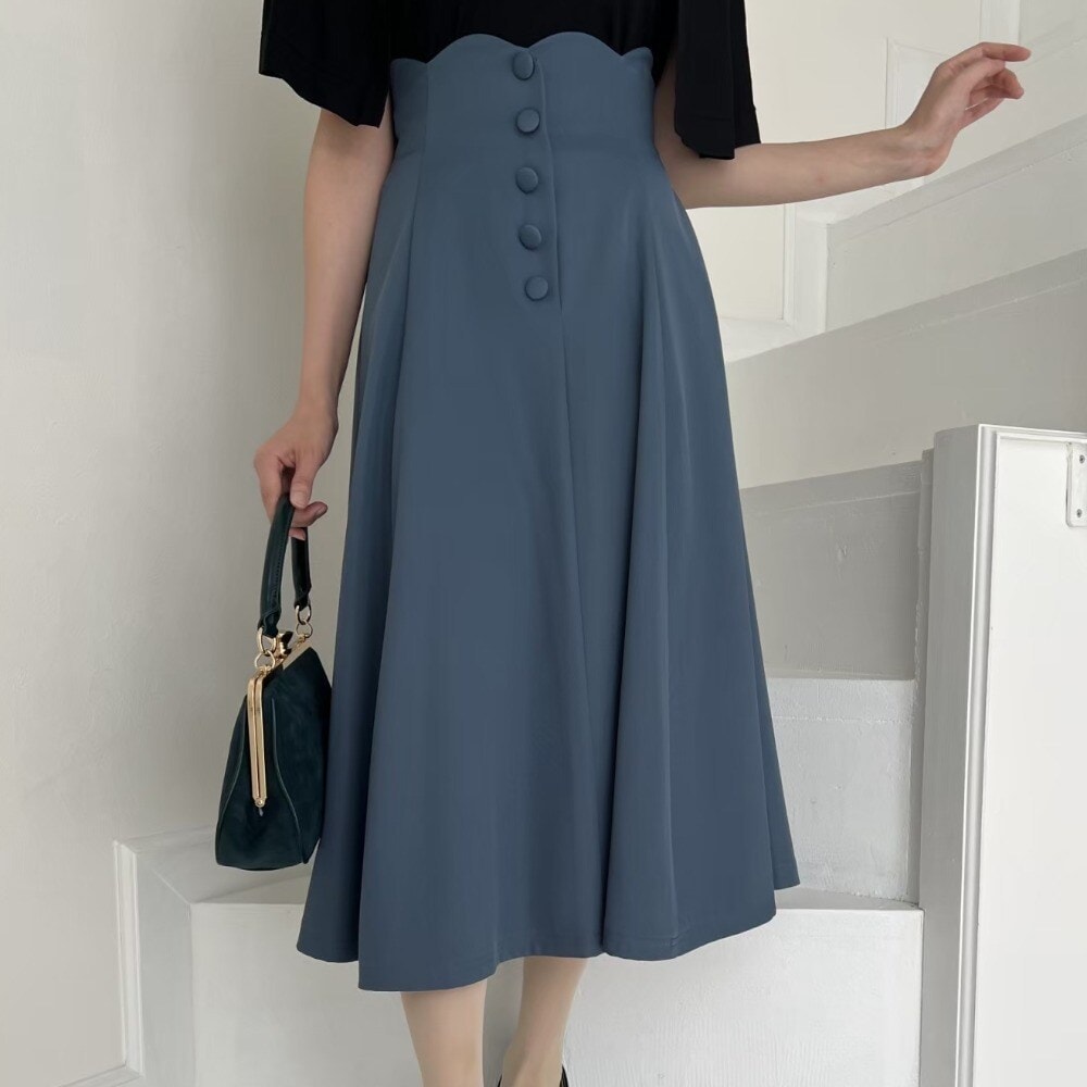 アンアナザーアンジェラス バックチェックラッフルフレアースカート アンアナザーアンジェラス an another angelus バックチェック