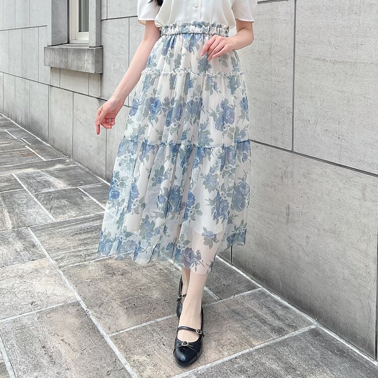 アンアナザーアンジェラス バックチェックラッフルフレアースカート アンアナザーアンジェラス an another angelus バックチェック