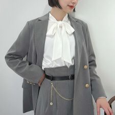 【サイズ展開あり/セレモニー】ゴールド釦ダブルジャケット　洗える