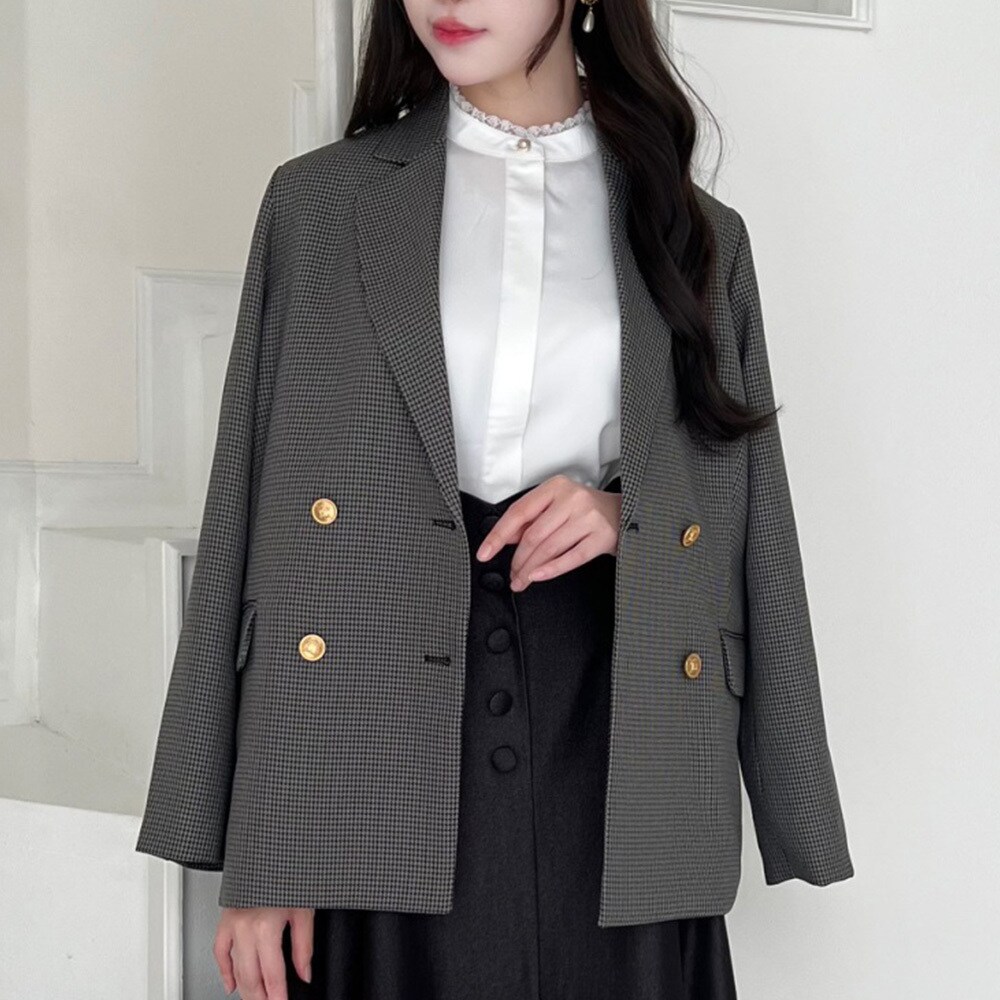 ゴールド釦ダブルジャケット【洗える】 | アンアナザーアンジェラス(an