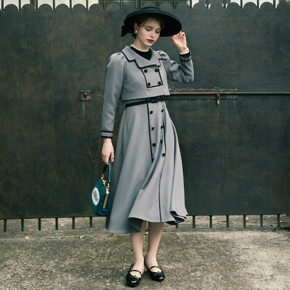 ゴールド釦ダブルジャケット【洗える】 | アンアナザーアンジェラス(an