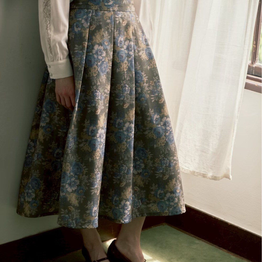 アンアナザーアンジェラス（an another angelus）/【洗える/セットアップ可能】ゴブラン風プリントタックスカート 洗える/セットアップ可能】ゴブラン風プリントタックスカート | アン