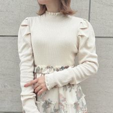 アンアナザーアンジェラス(an another angelus)の【洗える/4色展開】配色レースリブニットプルオーバー