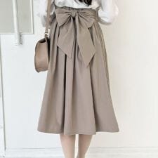 アンアナザーアンジェラス(an another angelus)の【洗える・撥水加工】リボンベルト撥水ギャザースカート