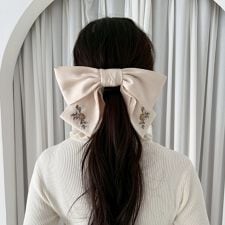 アンアナザーアンジェラス(an another angelus)のローズ刺繍ビッグリボンバレッタ