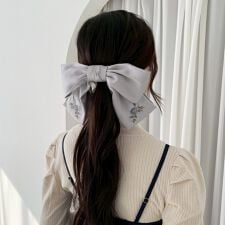 アンアナザーアンジェラス(an another angelus)のローズ刺繍ビッグリボンバレッタ