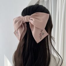 アンアナザーアンジェラス(an another angelus)のローズ刺繍ビッグリボンバレッタ