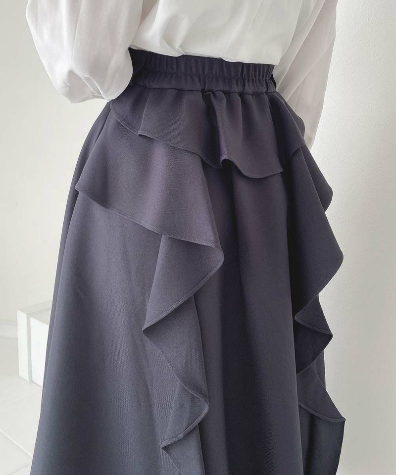 セットアップ可能・洗える】バックフリルフレアースカート | アン