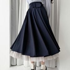 【サイズ展開】パニエサーキュラースカート 洗える