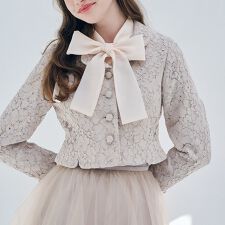 総レースショートジャケット 【セレモニー/セットアップ可能】