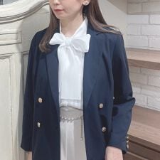 【サイズ展開】ゴールド釦ダブルジャケット　洗える