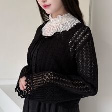 クロシェスカラップ透かし編みニットボレロ