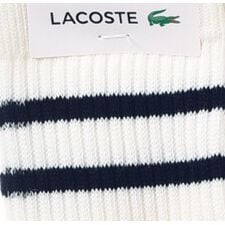 【ＬＡＣＯＳＴＥ】クルーソックス【足底パイルライン柄】