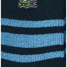 【ＬＡＣＯＳＴＥ】クルーソックス【ライン柄】ウール混・総パイル