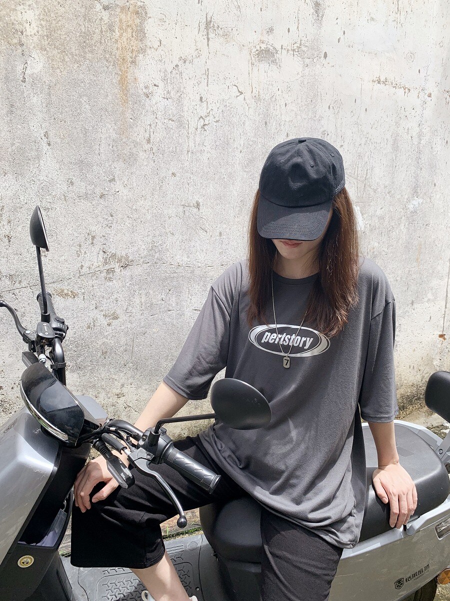 ストリート ロゴ Tシャツ 半袖 ルーズ 韓国 ユニセックス hr9163 ユニセックス）サマープリント半袖Tシャツ | ファッション通販