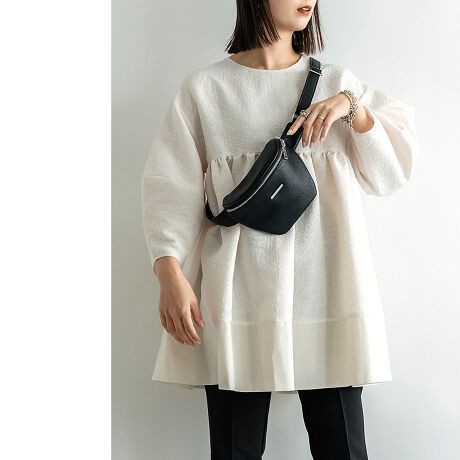 Rename ミニプレート フェイクレザー ウエストバッグ