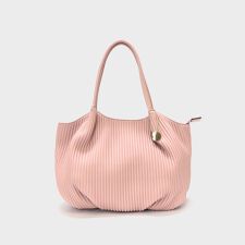 ベース(BASE)の【500mlペットボトル収納可】ラウンド型 プリーツデザイン トートバッグ