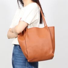 【軽量】 フェイクレザー トートバッグ 軽量合皮