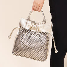 【ROBERTA GANDOLFI】イタリア製 カーフスキンレーザーカット2WAYトートバッグ