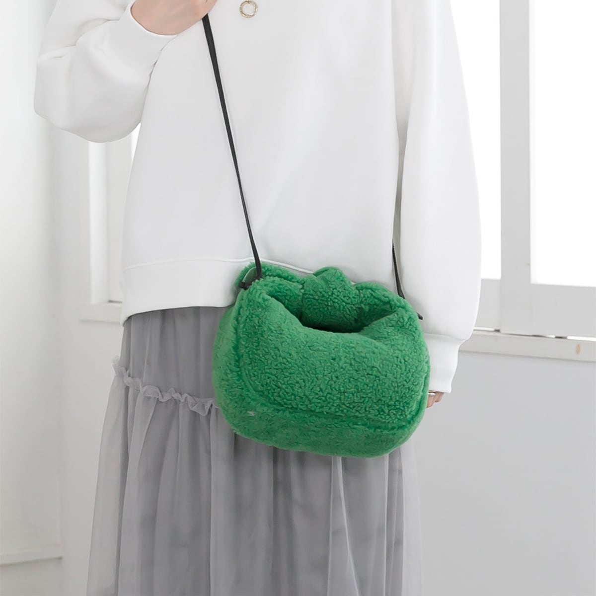 ROBERTA GANDOLFI】イタリア製 2WAY ボア ショルダーバッグ | ベース