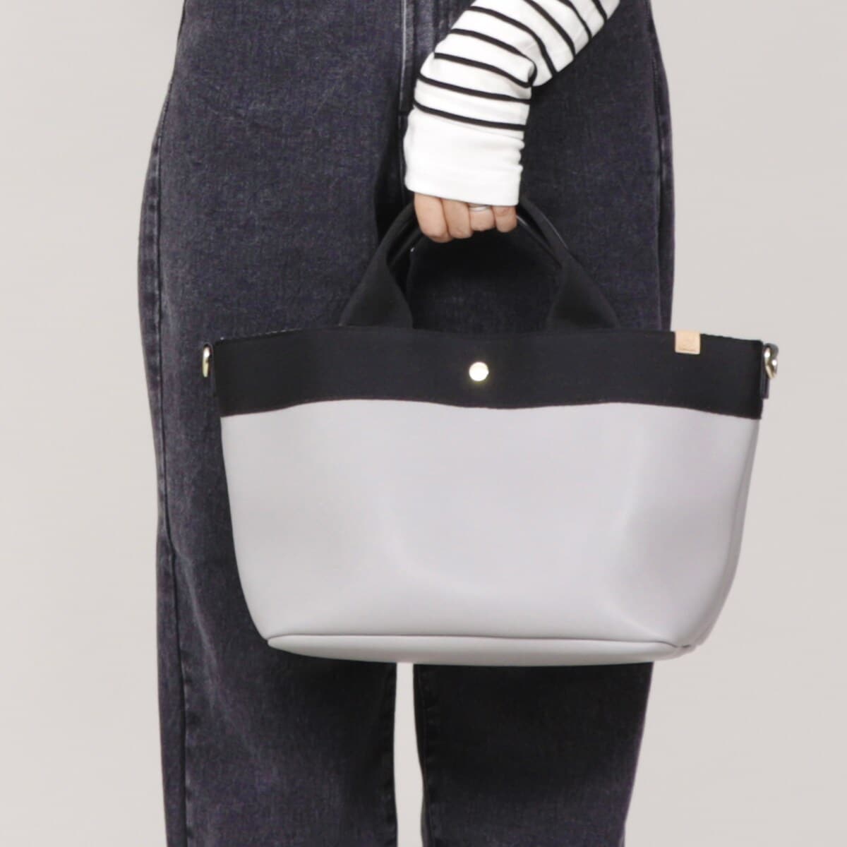 2WAY テープハンドル レザートートバッグ 保温・保冷ポケット付き