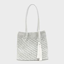 ベース(BASE)のラメ糸編み かご トートバッグ