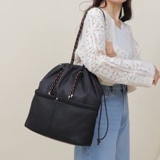 【A4対応】コードハンドル 巾着 ナイロン トートバッグ