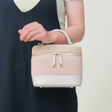 2WAY バニティ型 かご ハンド バッグ