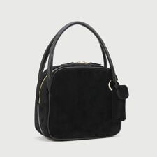 【リップポーチ付き】スエードライク スクエア ミニ ボストンバッグ