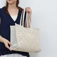 【Nananoel】lizzy  メッシュ コンビ トートバッグ A4収納可能
