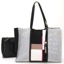 GEOMETRIC ptn． KNITTED TOTE BAG／A4 