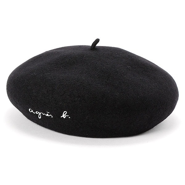 キッズ2 agnes b. BERET アニエスベーロゴ刺繍付きのベレー帽 帽子-