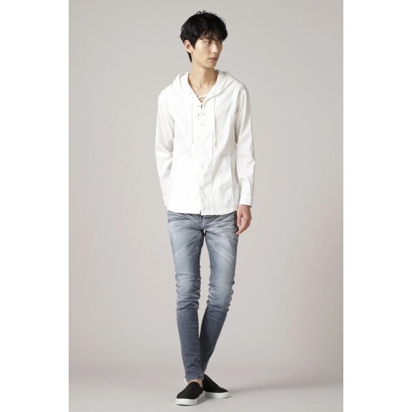 TORNADO MART∴レースアップ麻シャツパーカ | トルネードマート