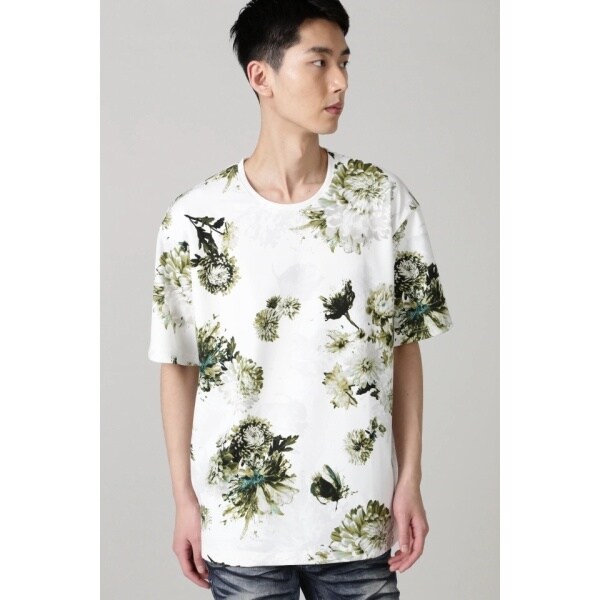 新品 TORNADOMART 白色 総柄プレス Tシャツ トルネードマート L 【公式 