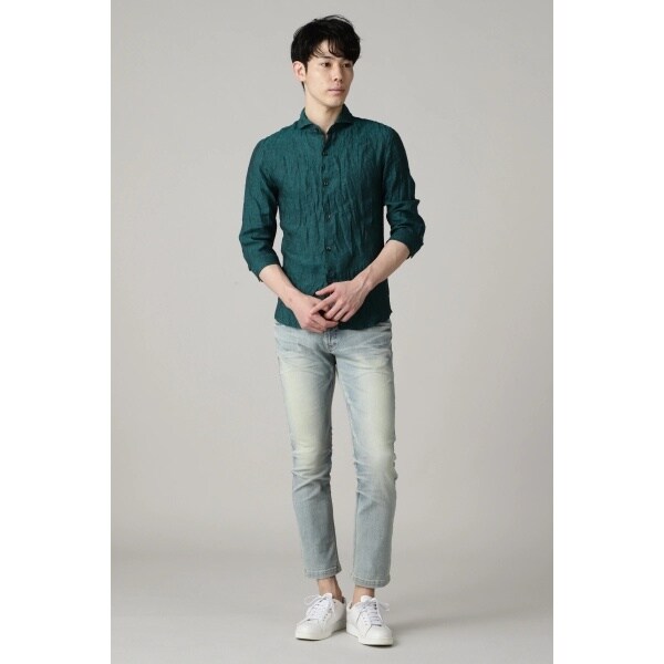 マルジェラ Tシャツ 緑 メンズ デニム合わせに デニムパンツを使った「グリーンTシャツ」のメンズ人気