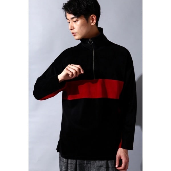 BLUE TORNADO∴ライン切替ハーフZipベロアハイネック | トルネード
