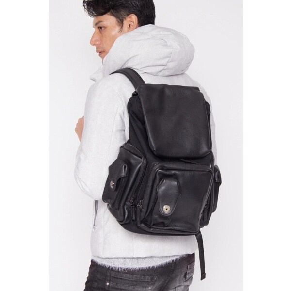 TORNADO MART∴ミルグラフトレザーキャンバスバックパック