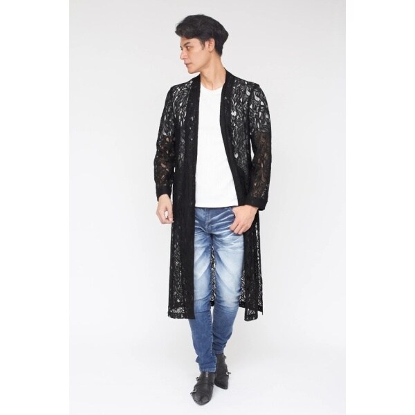 TORNADO MART∴エキゾチックリーフラッセルレースマキシカーデ